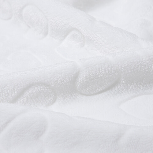 Couverture Minky avec coeurs pour sublimation - blanc