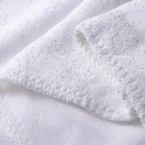 Minky blanket with Sherpa lining for sublimation - silver glitter