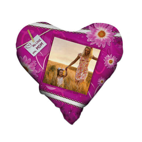 Μαξιλαροθήκη σατέν σε σχήμα καρδιάς δύο χρωμάτων για εξάχνωση - Fuxia