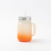 Матирана стъклена чаша Mason Jar за сублимация - оранжев градиент