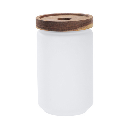 750 ml glass container with a wooden lid for sublimation