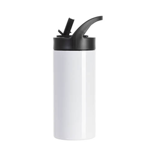 Mug en acier inoxydable 480 ml avec couvercle et paille pour sublimation - blanc