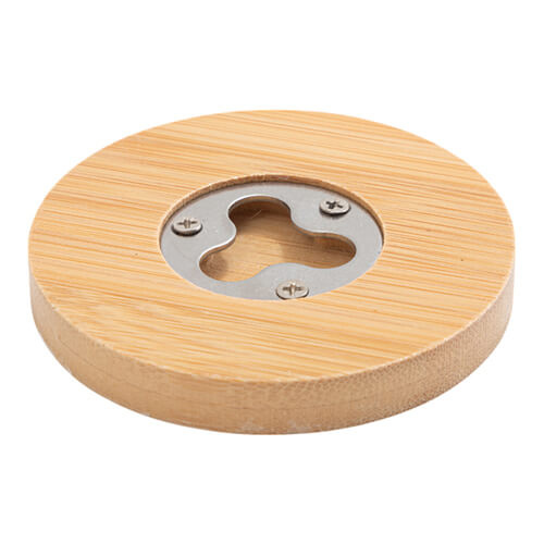 Deschizător de sticle rotund din bambus ∅ 8 cm pentru sublimare