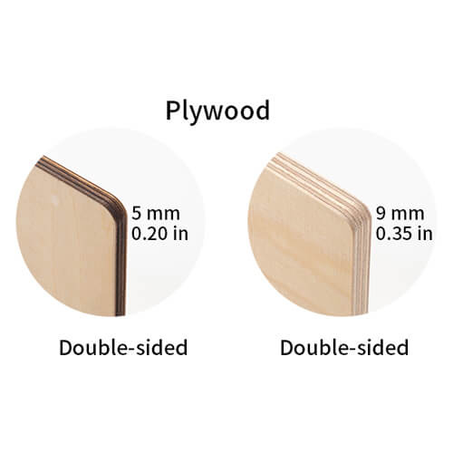 Dobbeltsidet krydsfinerplade til sublimering 20 x 20 x 0,5 cm - 2 stk.
