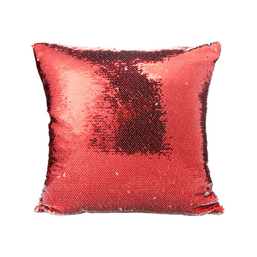 Housse de coussin à sequins 40 x 40 cm pour sublimation - rouge