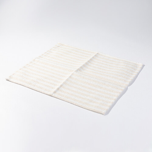 Lininis staltiesė 45 x 40 cm kreminės spalvos su geltonomis juostelėmis sublimacijai