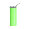 Mug 600 ml avec paille pour sublimation - vert fluo
