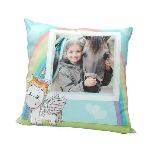 Satijnen kussensloop 38 x 38 cm voor sublimatie - Unicorn