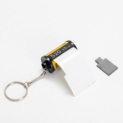 Llavero cassette con película fotográfica para sublimación - plata