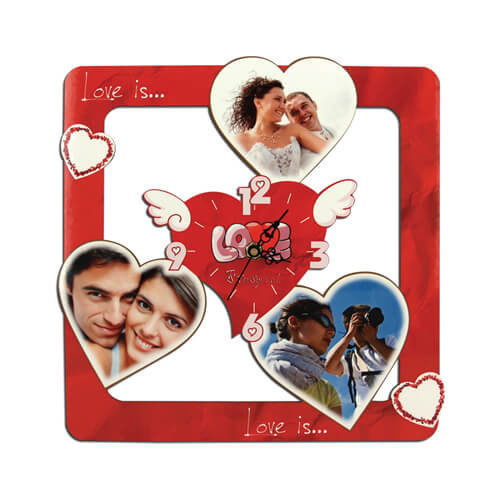 MDF wandklok - Liefde - Sublimatie thermische overdracht