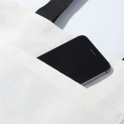 Bevásárlótáska 38 x 59 cm-es fekete füllel szublimáláshoz