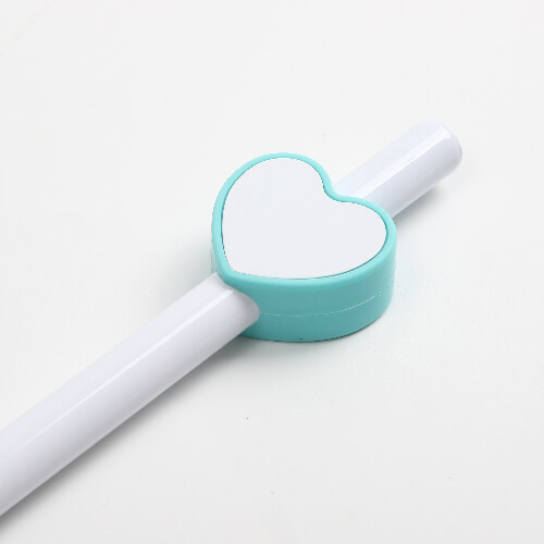 Tapón de pajita de silicona Ø 0,8 / 1 cm para sublimación - corazón verde