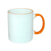 JS Coating mugg 330 ml med orange handtag Sublimation Thermal Transfer