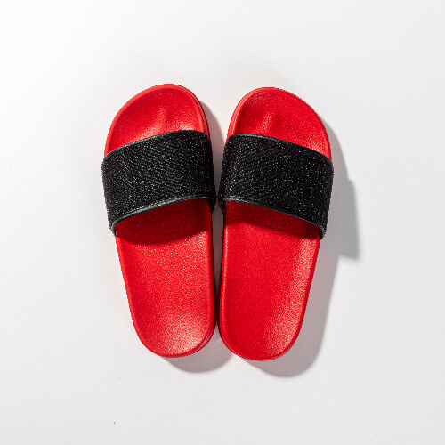 Sublimationsflipflops för vuxna - röd sula