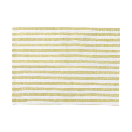 Canvas table mat 50 x 35.5 cm cream with light green stripes for sublimation