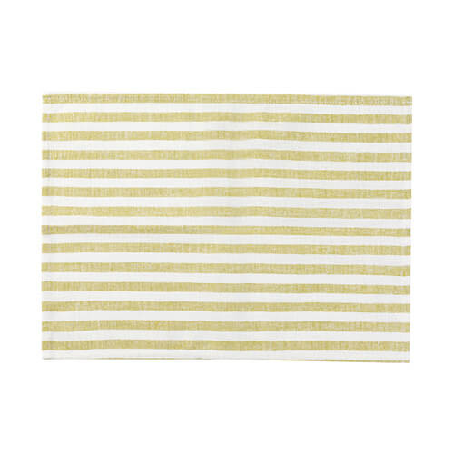 Lanena namizna podloga 50 x 35,5 cm krem barve s svetlo zelenimi črtami za sublimacijo