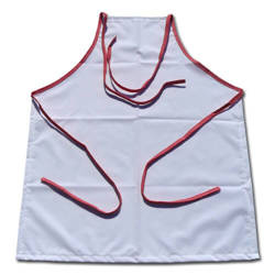 Prémiová kuchynská zástera s červeným lemovaním v bielych bodkách Sublimačný termotransfer