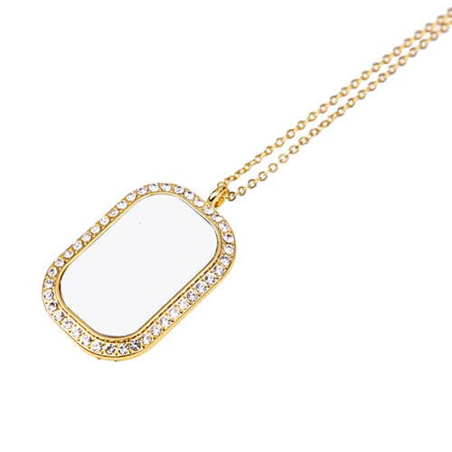 Diamanthalsband för sublimering - rektangulärt - guld