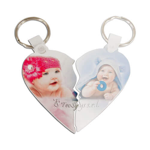 Plastmasas atslēgu piekariņš - sirds - kreisā puse - sublimācijas termopārnese