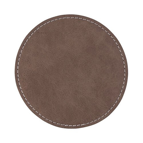 Bőr kerek bögre alátét szublimációhoz - szürke