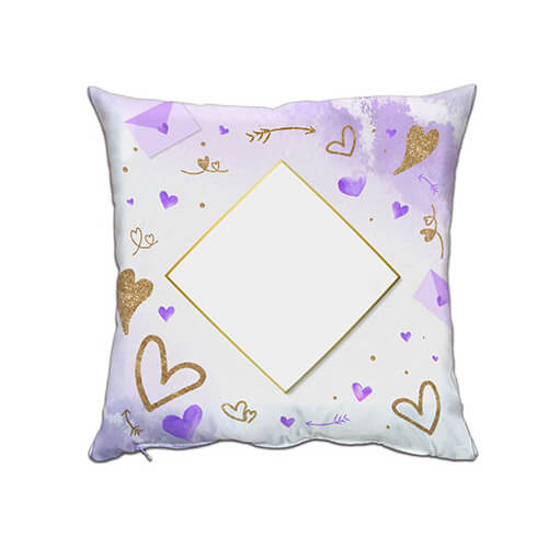 Satin örngott 38 x 38 cm för sublimering - Love Purple