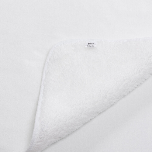 Microvezel en arctic fleece deken met capuchon 150 x 130 cm voor sublimatie - wit