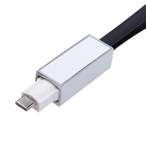 Privjesak za ključeve - USB C podatkovni kabel za sublimaciju - crni