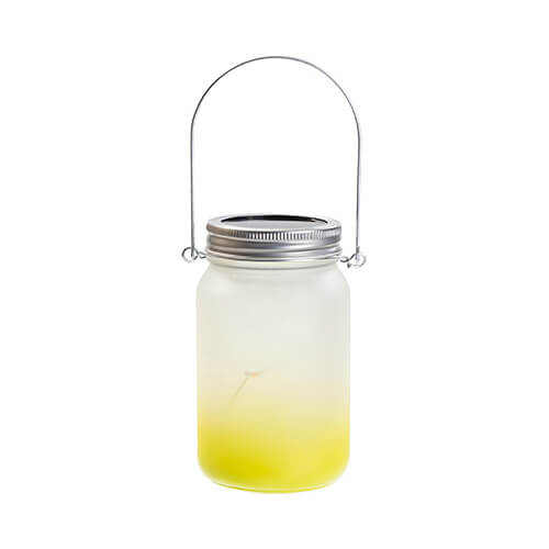 Lanterne 450 ml avec anse métal - dégradé citron vert