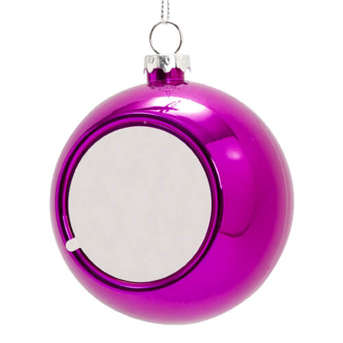 Adorno de árbol de Navidad Ø 8 cm para sublimación - morado - ángeles plateados