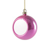 Plastic shiny Christmas tree bauble ∅ 8 for sublimation - pink