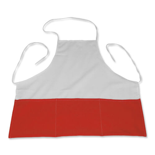 Tablier de cuisine blanc avec poches rouges Sublimation Transfert Thermique