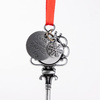 Metal Christmas tree pendant for sublimation - silver key