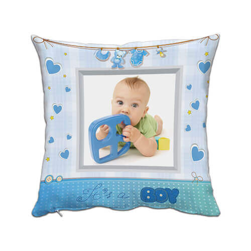 Tweekleurige satijnen kussensloop 38 x 38 cm voor sublimatie - Boy