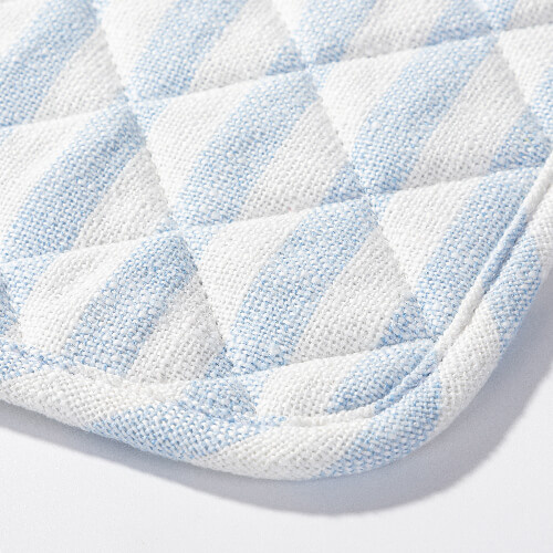 Tapis de cuisine 20 x 20 cm crème à rayures bleues pour sublimation