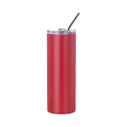 600 ml mug with a straw for sublimation - red matte