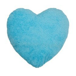 Funda de almohada de felpa corazón para sublimación - blanco y azul cielo