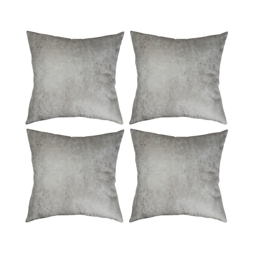 4 ādas spilvendrānu komplekts 40 x 40 cm apdrukai - pelēks