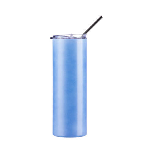 Κούπα 600 ml με καλαμάκι για εξάχνωση - αλλαγή χρώματος υπό θερμότητα από μπλε σε ροζ
