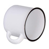 300 ml enamelled ceramic mug for sublimation printing - white with black lining on the edge