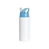 Μπουκάλι αλουμινίου με επιστόμιο 600ml λευκό με γαλάζιο καπάκι και θήκη εξάχνωσης