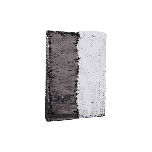Cuaderno A5 con funda con lentejuelas para sublimación - negro