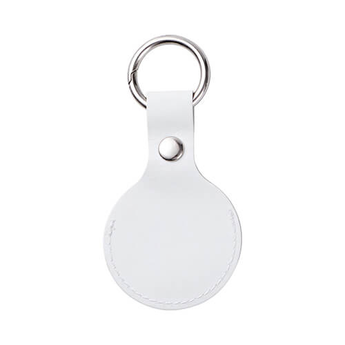 Nøglering i læder / AirTag-etui til sublimering - hvid