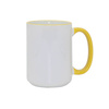 Mug blanc MAX A+ 450 ml avec anse jaune Sublimation Transfert Thermique