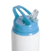 Μπουκάλι αλουμινίου με επιστόμιο 600ml λευκό με γαλάζιο καπάκι και θήκη εξάχνωσης
