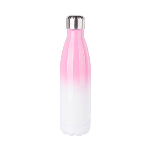 Bidon - drikkeflaske 500 ml til sublimering - hvid og pink