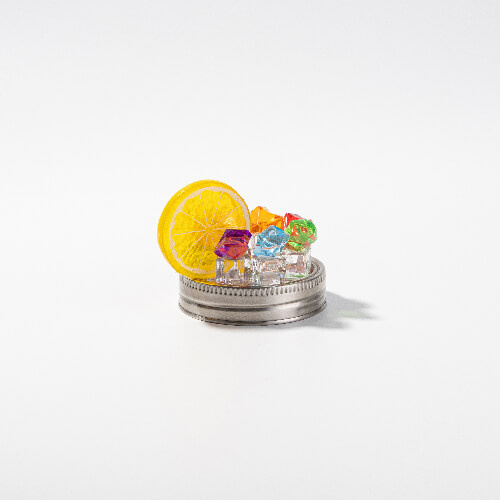 Kubek Mason Jar 500 ml ze słomką do sublimacji - biały, sztuczny lód i cytryna