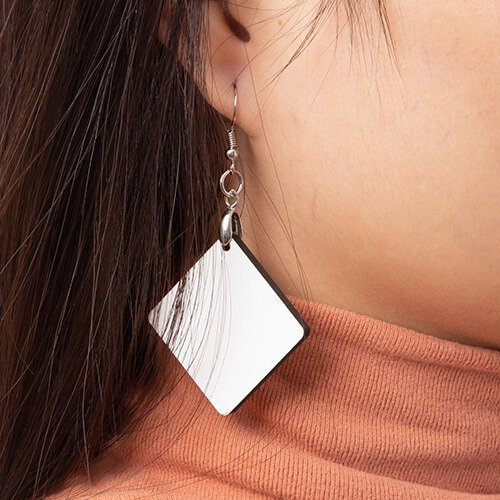 Earrings made of MDF for sublimation - square