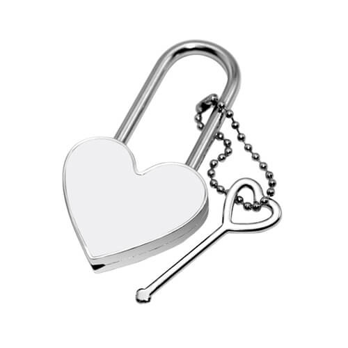 Heart shaped padlock 4 x 7,5 cm Sublimation Thermal Transfer