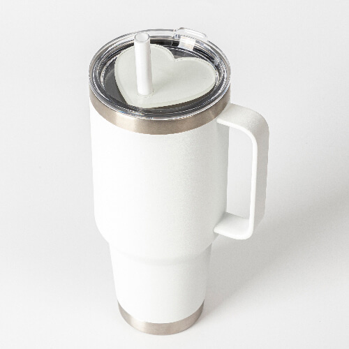 Namnbricka i akryl för 780 / 900 / 1050 / 1260 ml mugg för sublimering - hjärta