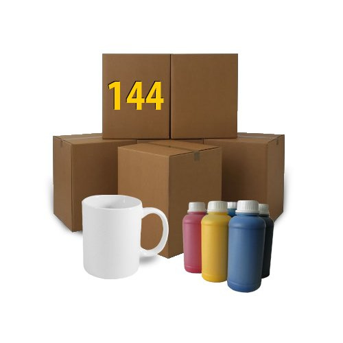 144 AA-kopper + 100 ml blækfri Sublimering Termisk overførsel